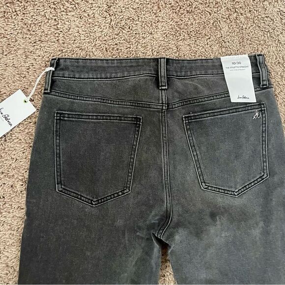 Sam Edelman Black Distressed Straight Leg High Rise Denim Jeans SZ 10/30 BNWT - Picture 14 of 16
